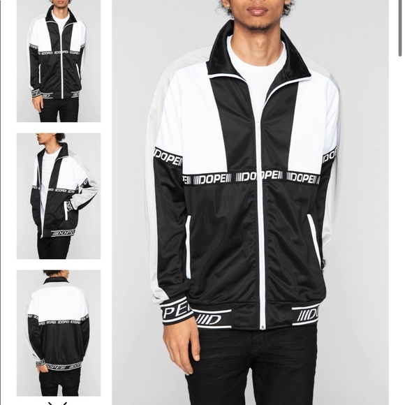 DOPE 2 Piece Men’s Track Suit Set Black White